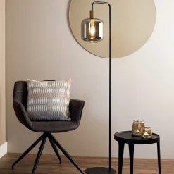 Sale Light & Living Vloerlamp Lekar kleur /Smoke Antiek brons