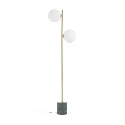 Online Kave Home Vloerlamp Lonela Marmer en messing, 2-lamps Donkergroen