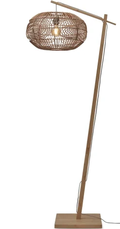 Outlet GOOD&MOJO Vloerlamp Madeira Bamboe en rotan, 176cm