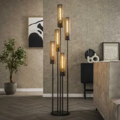 Best LifestyleFurn Vloerlamp Manda Artic Black, 5-lamps Artic zwart