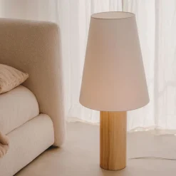 Outlet Kave Home Vloerlamp Marga Rubberhout, 110cm