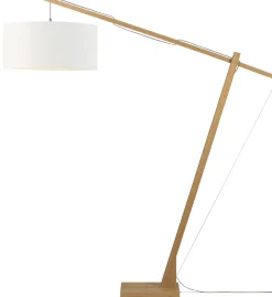 Clearance GOOD&MOJO Vloerlamp Montblanc Bamboe en Eco linnen, 207cm