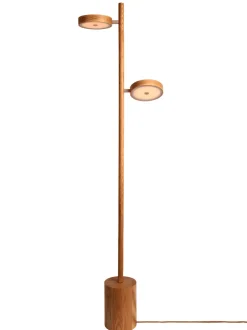 Clearance GOOD&MOJO Vloerlamp Okinawa Essenhout, 2-lamps, kleur Naturel
