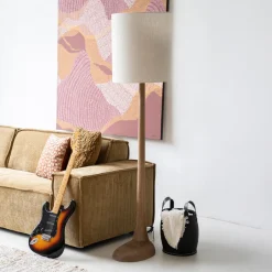 Sale By-Boo Vloerlamp Rine Mangohout en Linnen