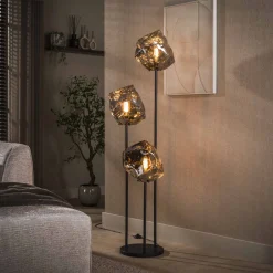 New LifestyleFurn Vloerlamp Rock 3-lamps, kleur Chromed