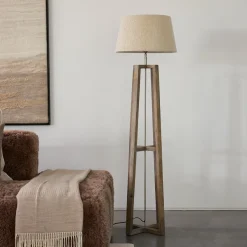 Online Rivièra Maison Vloerlamp Royalton Mangohout, 134cm (excl. kap) Naturel