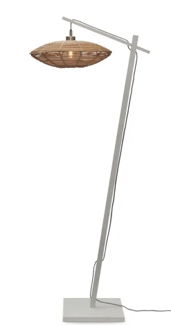 Clearance GOOD&MOJO Vloerlamp Tanami Bamboe en rotan, 150cm