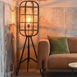 New LABEL51 Vloerlamp Twine, Metaal, 145cm, kleur Zwart