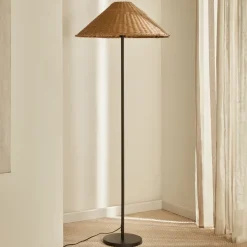 New Kave Home Vloerlamp Urania 154cm, Rotan Naturel