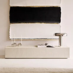 Online Ethnicraft Vloerplank/Salontafel Elements Microcement, 180cm, kleur Off White