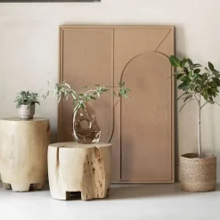 New MUST Living Wanddecoratie Elyn Jute, 102 x 76cm Bruin