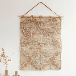 Discount MUST Living Wanddecoratie Round&Round Abaca en Teakhout, 107 x 71cm