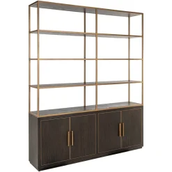 New Richmond Interiors Wandkast Carter Eiken en metaal, 220 x 180cm Bruin