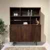 Outlet Livingfurn Wandkast Elan Brown Mangohout, 135cm