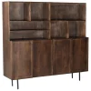 Discount Livingfurn Wandkast Elan Brown Mangohout, 180cm