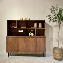 Outlet Livingfurn Wandkast Elan Mangohout, 180cm