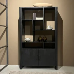 Online Livingfurn Wandkast Norris Mangohout en staal, 180 x 110cm