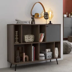 Clearance Artistiq Living Wandkast Romain 76 x 118cm, kleur Walnoot / Grijs