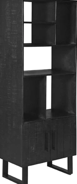 New LABEL51 Wandkast Santos 190 x 74cm, Mangohout, kleur Zwart