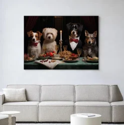 Sale Urban Cotton Wandkleed A Dog Dinner in maat en frame naar keuze