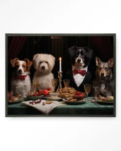 Sale Urban Cotton Wandkleed A Dog Dinner in maat en frame naar keuze