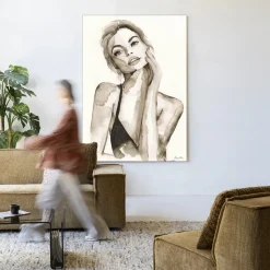 Hot Urban Cotton Wandkleed A Womans Face in maat en frame naar keuze