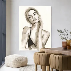 Hot Urban Cotton Wandkleed A Womans Face in maat en frame naar keuze