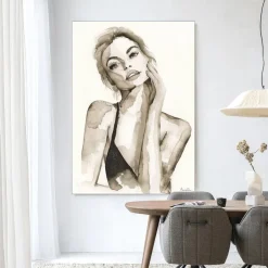 Hot Urban Cotton Wandkleed A Womans Face in maat en frame naar keuze