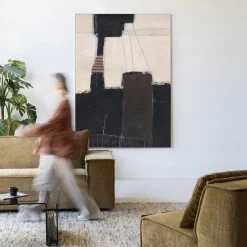 New Urban Cotton Wandkleed Abstract 2 in maat en frame naar keuze