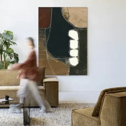 New Urban Cotton Wandkleed Abstract 10 in maat en frame naar keuze