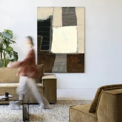 Online Urban Cotton Wandkleed Abstract 8 in maat en frame naar keuze