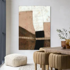 Clearance Urban Cotton Wandkleed Abstract 9 in maat en frame naar keuze