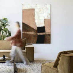 Clearance Urban Cotton Wandkleed Abstract 9 in maat en frame naar keuze