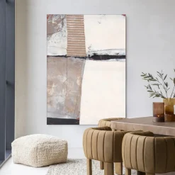 Online Urban Cotton Wandkleed Abstract 5 in maat en frame naar keuze