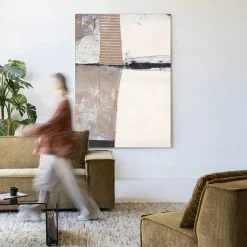 Online Urban Cotton Wandkleed Abstract 5 in maat en frame naar keuze