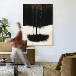 Online Urban Cotton Wandkleed Abstract 15 in maat en frame naar keuze