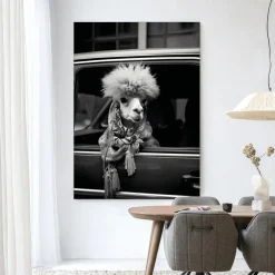 New Urban Cotton Wandkleed Alpaca In Taxi in maat en frame naar keuze