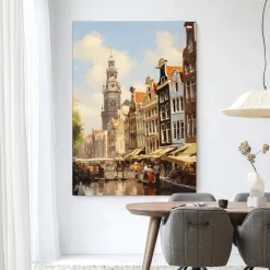 Urban Cotton Wandkleed Amsterdam in maat en frame naar keuze