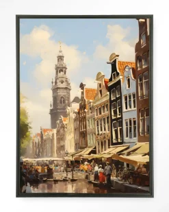 Urban Cotton Wandkleed Amsterdam in maat en frame naar keuze