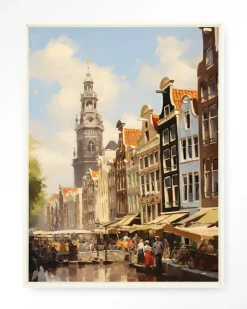 Urban Cotton Wandkleed Amsterdam in maat en frame naar keuze