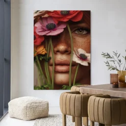 Sale Urban Cotton Wandkleed Anemone in maat en frame naar keuze