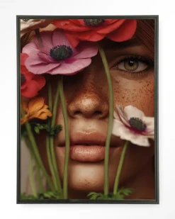 Sale Urban Cotton Wandkleed Anemone in maat en frame naar keuze