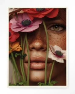 Sale Urban Cotton Wandkleed Anemone in maat en frame naar keuze