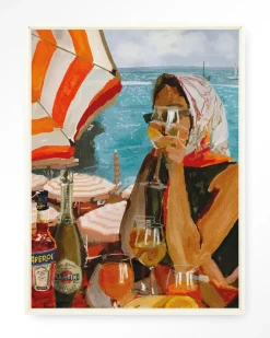 Outlet Urban Cotton Wandkleed Aperol Oclock in maat en frame naar keuze