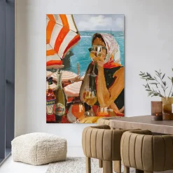 Outlet Urban Cotton Wandkleed Aperol Oclock in maat en frame naar keuze