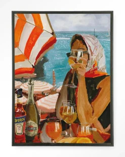 Outlet Urban Cotton Wandkleed Aperol Oclock in maat en frame naar keuze