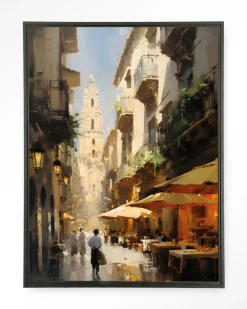 Online Urban Cotton Wandkleed Barcelona in maat en frame naar keuze