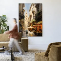 Online Urban Cotton Wandkleed Barcelona in maat en frame naar keuze