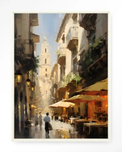 Online Urban Cotton Wandkleed Barcelona in maat en frame naar keuze