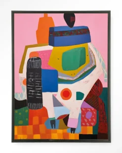 Outlet Urban Cotton Wandkleed Battle Of Colour in maat en frame naar keuze